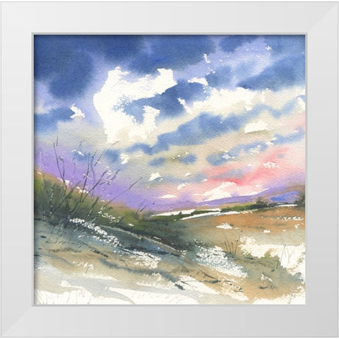 Color Of Morning White Modern Wood Framed Art Print by Randy Noble Fine Art