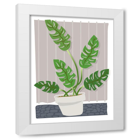 Monstera White Modern Wood Framed Art Print by Randy Noble Fine Art
