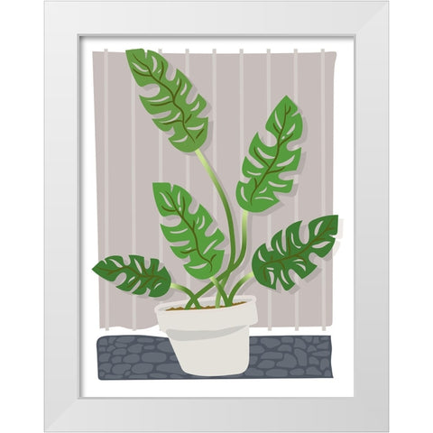 Monstera White Modern Wood Framed Art Print by Randy Noble Fine Art