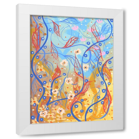 Ascending Flora White Modern Wood Framed Art Print by Randy Noble Fine Art