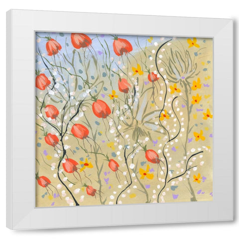Fashions Garden White Modern Wood Framed Art Print by Randy Noble Fine Art