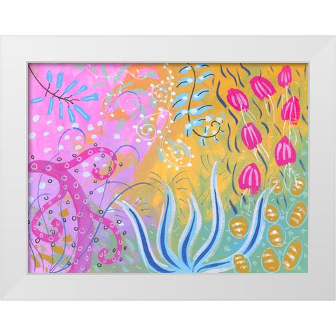 Garden Glory White Modern Wood Framed Art Print by Randy Noble Fine Art