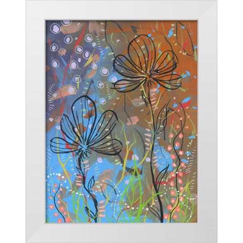 Power Of Flower White Modern Wood Framed Art Print by Randy Noble Fine Art