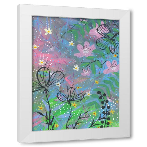 Pinks White Modern Wood Framed Art Print by Randy Noble Fine Art