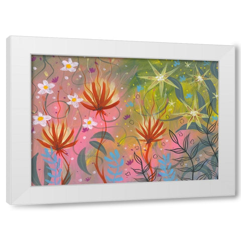 Garden Burst White Modern Wood Framed Art Print by Randy Noble Fine Art