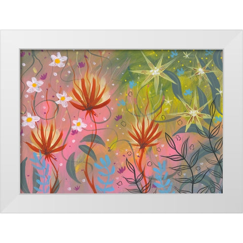 Garden Burst White Modern Wood Framed Art Print by Randy Noble Fine Art