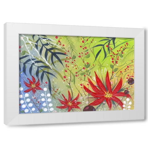 Holiday Garden White Modern Wood Framed Art Print by Randy Noble Fine Art