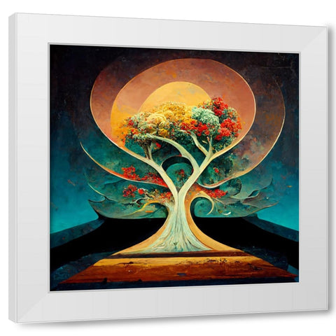 A001 Tree Of Life White Modern Wood Framed Art Print by Heere, Ray