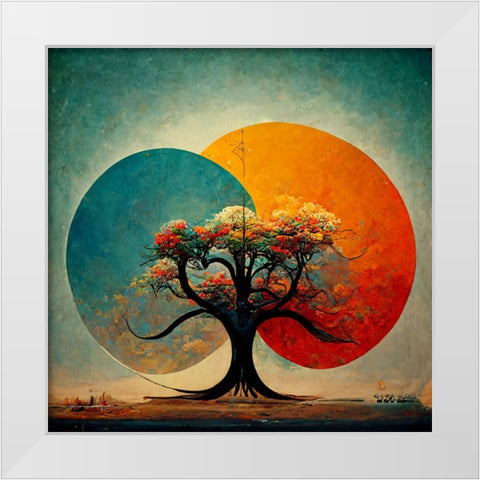 A002 Tree Of Life White Modern Wood Framed Art Print by Heere, Ray