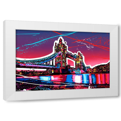 C001 Colorful Cityview Tower Bridge London White Modern Wood Framed Art Print by Heere, Ray