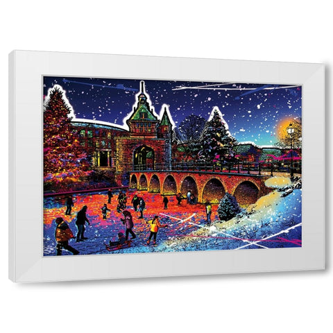 C003 Colorful Cityview Dutch City Of Hoorn Christmas White Modern Wood Framed Art Print by Heere, Ray