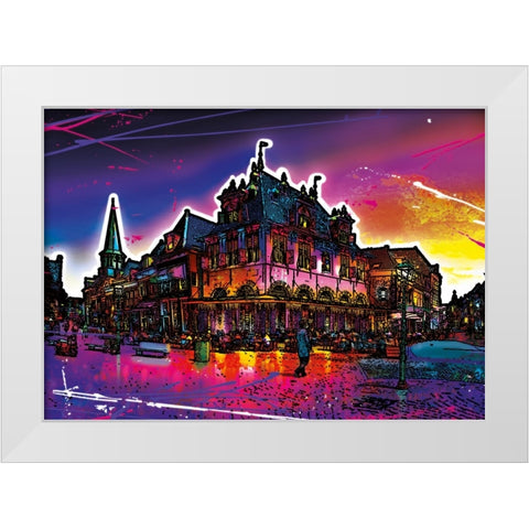 C004 Colorful Cityview Of Dutch City Of Hoorn White Modern Wood Framed Art Print by Heere, Ray
