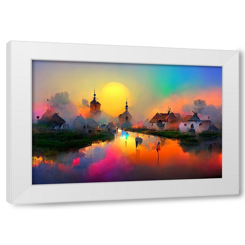 D001 Medieval Landscapes White Modern Wood Framed Art Print by Heere, Ray