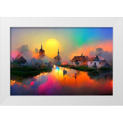 D001 Medieval Landscapes White Modern Wood Framed Art Print by Heere, Ray