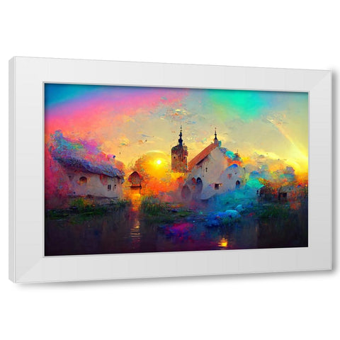 D002 Medieval Landscapes White Modern Wood Framed Art Print by Heere, Ray