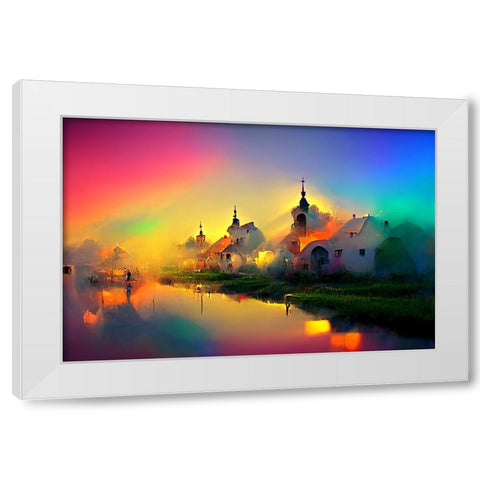 D003 Medieval Landscapes White Modern Wood Framed Art Print by Heere, Ray