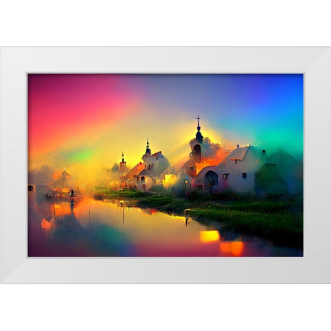 D003 Medieval Landscapes White Modern Wood Framed Art Print by Heere, Ray