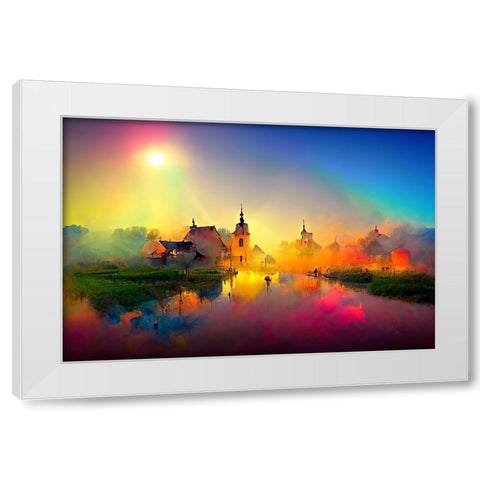 D004 Medieval Landscapes White Modern Wood Framed Art Print by Heere, Ray