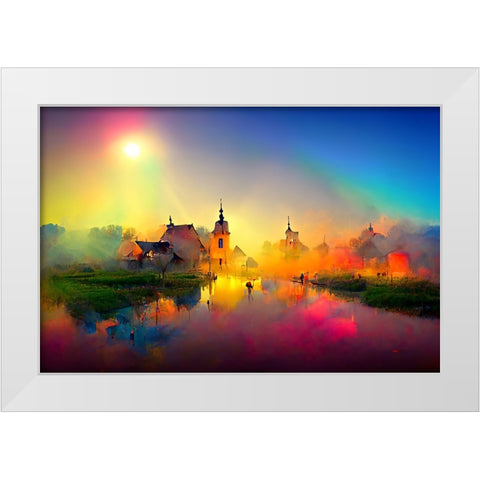 D004 Medieval Landscapes White Modern Wood Framed Art Print by Heere, Ray