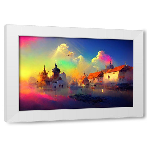 D005 Medieval Landscapes White Modern Wood Framed Art Print by Heere, Ray