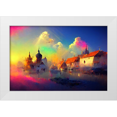 D005 Medieval Landscapes White Modern Wood Framed Art Print by Heere, Ray
