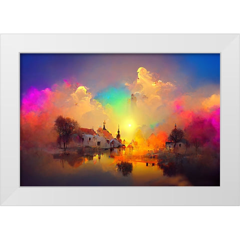 D006 Medieval Landscapes White Modern Wood Framed Art Print by Heere, Ray