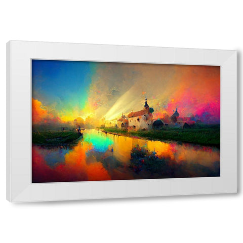 D007 Medieval Landscapes White Modern Wood Framed Art Print by Heere, Ray