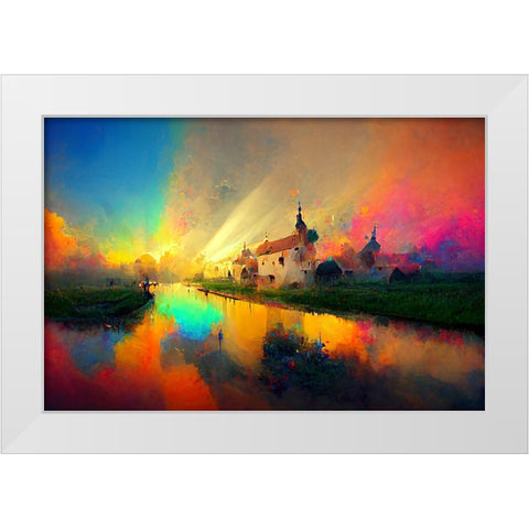 D007 Medieval Landscapes White Modern Wood Framed Art Print by Heere, Ray