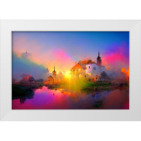 D008 Medieval Landscapes White Modern Wood Framed Art Print by Heere, Ray