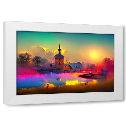D009 Medieval Landscapes White Modern Wood Framed Art Print by Heere, Ray