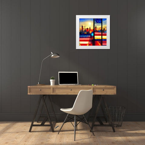 E006 New York White Modern Wood Framed Art Print by Heere, Ray