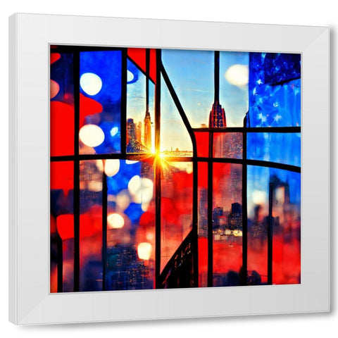 E007 New York White Modern Wood Framed Art Print by Heere, Ray