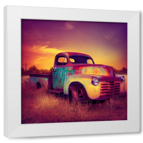 F005 Route 66 White Modern Wood Framed Art Print by Heere, Ray