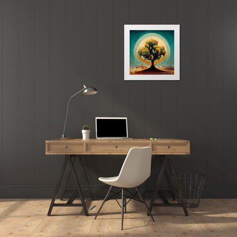 A031 Tree Of Life White Modern Wood Framed Art Print by Heere, Ray