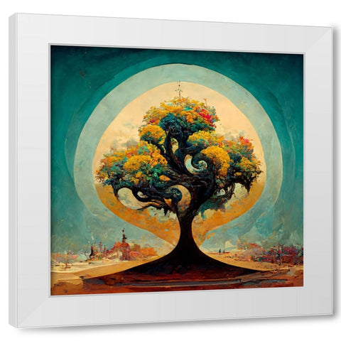 A031 Tree Of Life White Modern Wood Framed Art Print by Heere, Ray