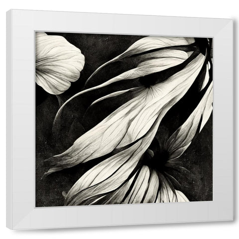 B011 Flowers Black White White Modern Wood Framed Art Print by Heere, Ray