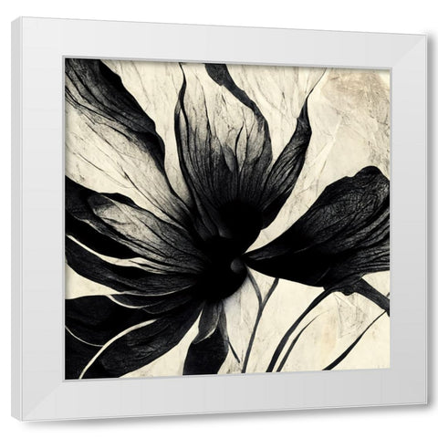 B016 Flowers Black White White Modern Wood Framed Art Print by Heere, Ray