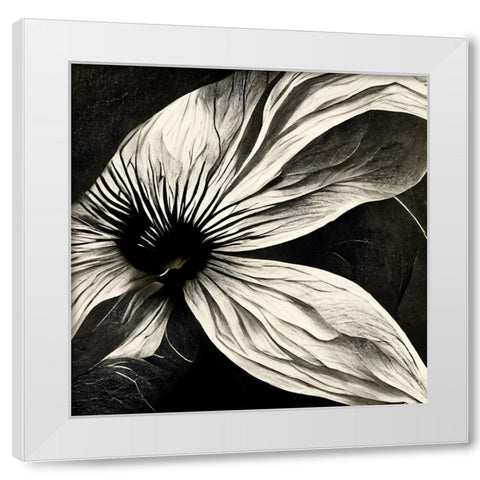 B022 Flowers Black White White Modern Wood Framed Art Print by Heere, Ray
