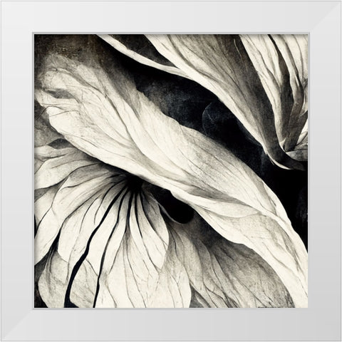 B024 Flowers Black White White Modern Wood Framed Art Print by Heere, Ray