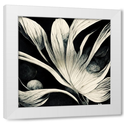 B029 Flowers Black White White Modern Wood Framed Art Print by Heere, Ray