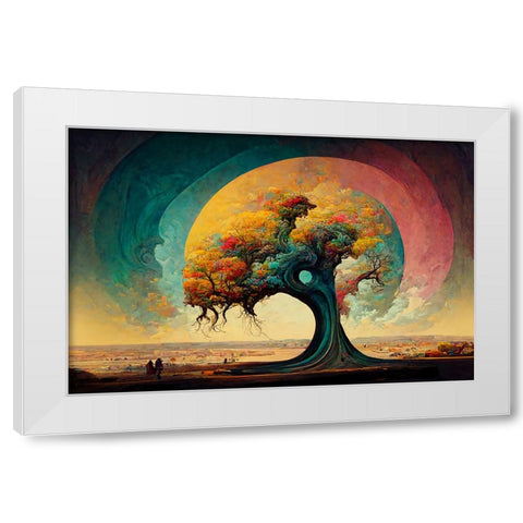 A038 Tree Of Life White Modern Wood Framed Art Print by Heere, Ray