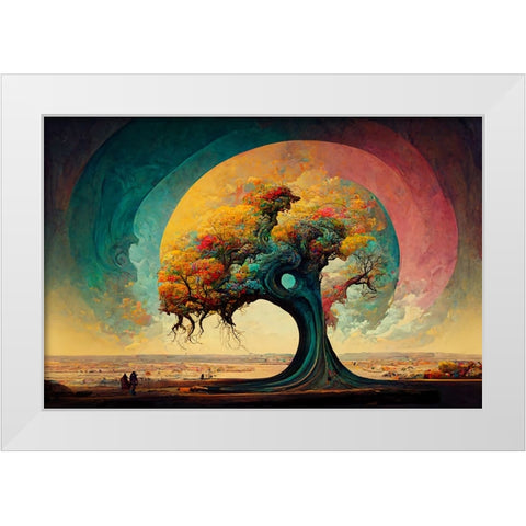 A038 Tree Of Life White Modern Wood Framed Art Print by Heere, Ray