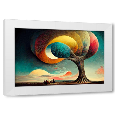 A039 Tree Of Life White Modern Wood Framed Art Print by Heere, Ray