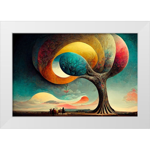 A039 Tree Of Life White Modern Wood Framed Art Print by Heere, Ray