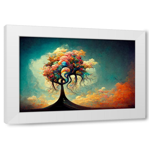 A045 Tree Of Life White Modern Wood Framed Art Print by Heere, Ray