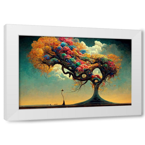 A047 Tree Of Life White Modern Wood Framed Art Print by Heere, Ray