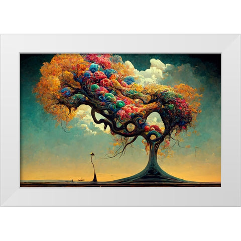 A047 Tree Of Life White Modern Wood Framed Art Print by Heere, Ray