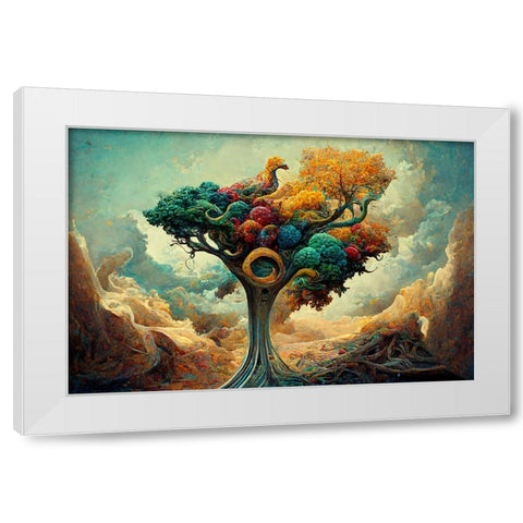 A048 Tree Of Life White Modern Wood Framed Art Print by Heere, Ray