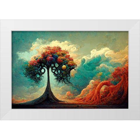 A049 Tree Of Life White Modern Wood Framed Art Print by Heere, Ray