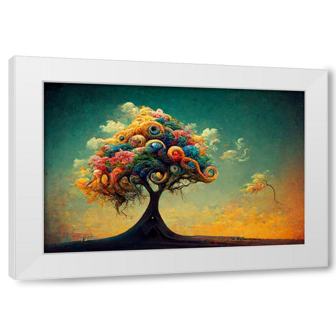 A051 Tree Of Life White Modern Wood Framed Art Print by Heere, Ray